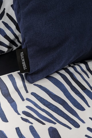 Housse de couette en coton 78 fils/cm² Gavina - Blanc et bleu