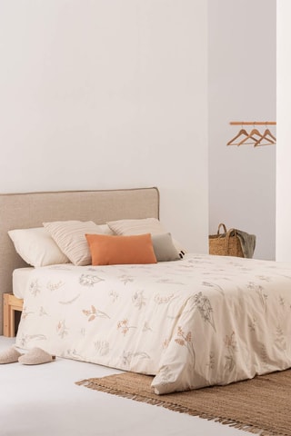Housse de couette en satin de coton 157 fils/cm² Siurana - Beige
