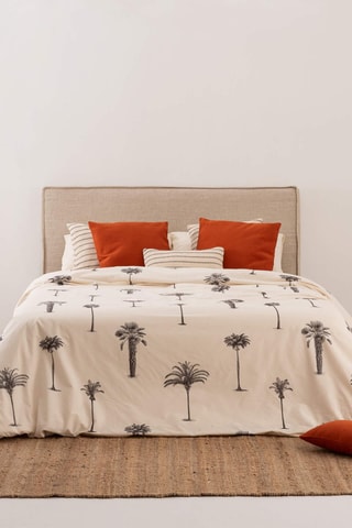 Housse de couette en satin de coton 157 fils/cm² Xativa  - Beige et noir