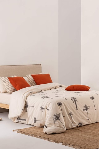 Housse de couette en satin de coton 157 fils/cm² Xativa  - Beige et noir