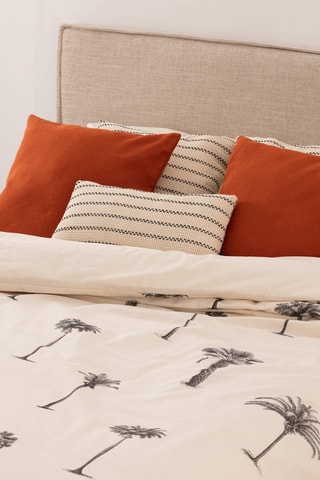 Housse de couette en satin de coton 157 fils/cm² Xativa  - Beige et noir