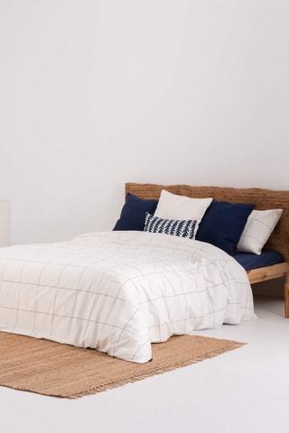 Housse de couette en satin de coton 157 fils/cm² Borriana - Bleu cobalt