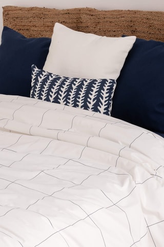 Housse de couette en satin de coton 157 fils/cm² Borriana - Bleu cobalt