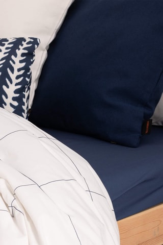 Housse de couette en satin de coton 157 fils/cm² Borriana - Bleu cobalt