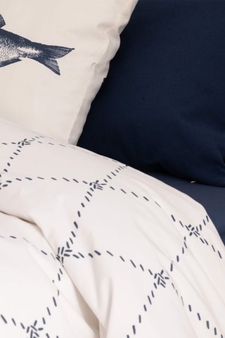Housse de couette en satin de coton 157 fils/cm² Benicàssim - Bleu cobalt