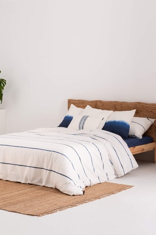 Housse de couette en satin de coton 157 fils/cm² Ibiza - Bleu cobalt