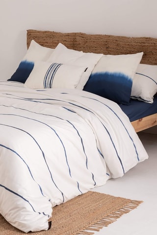 Housse de couette en satin de coton 157 fils/cm² Ibiza - Bleu cobalt