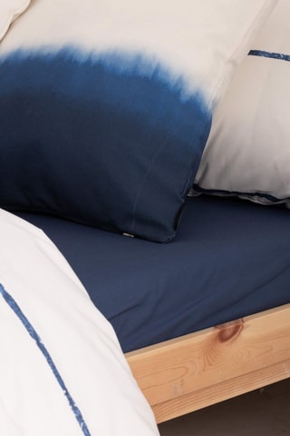 Housse de couette en satin de coton 157 fils/cm² Ibiza - Bleu cobalt