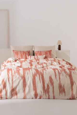 Housse de couette en satin de coton 157 fils/cm² Mahon Teja - Brique