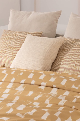 Housse de couette en satin de coton 157 fils/cm² Arta - Moutarde