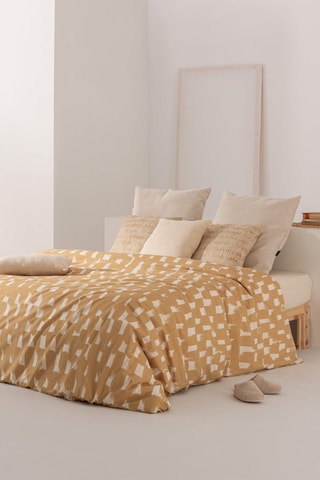 Housse de couette en satin de coton 157 fils/cm² Arta - Moutarde
