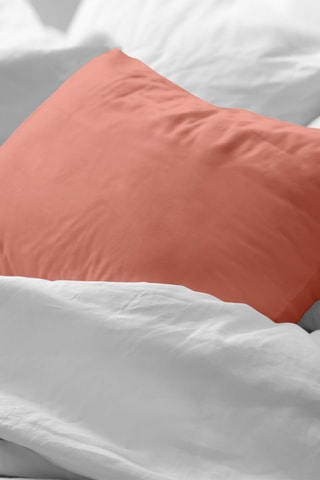 Housse de coussin en percale de coton 78 fils/cm² Marino - Corail