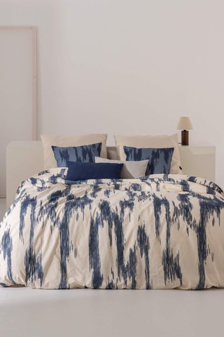 Housse de couette en satin de coton 157 fils/cm² Mahon - Bleu marine