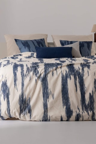 Housse de couette en satin de coton 157 fils/cm² Mahon - Bleu marine
