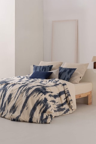 Housse de couette en satin de coton 157 fils/cm² Mahon - Bleu marine