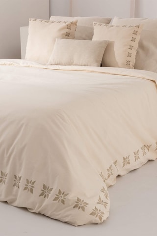 Housse de couette en satin de coton 157 fils/cm² Ferreira  - Beige