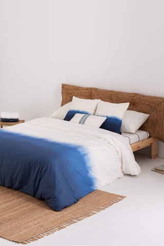 Housse de couette en satin de coton 157 fils/cm² Mojácar - Bleu cobalt