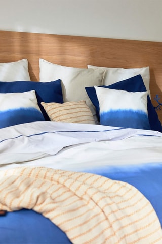Housse de couette en satin de coton 157 fils/cm² Mojácar - Bleu cobalt