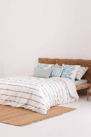Housse de couette en satin de coton 157 fils/cm² Vera - Bleu cobalt