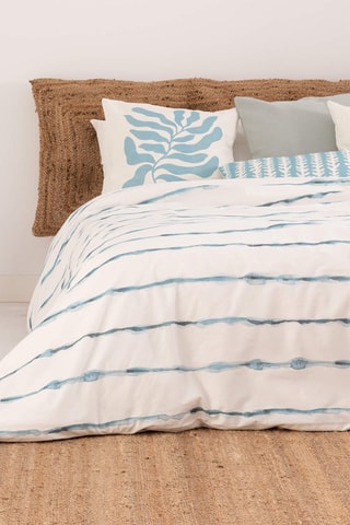 Housse de couette en satin de coton 157 fils/cm² Vera - Bleu cobalt