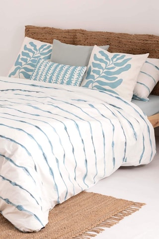 Housse de couette en satin de coton 157 fils/cm² Vera - Bleu cobalt