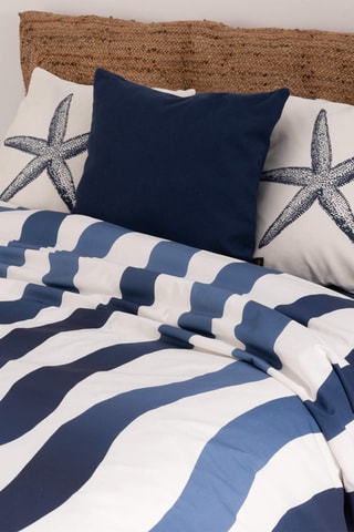 Housse de couette en satin de coton 157 fils/cm² Albir - Bleu cobalt