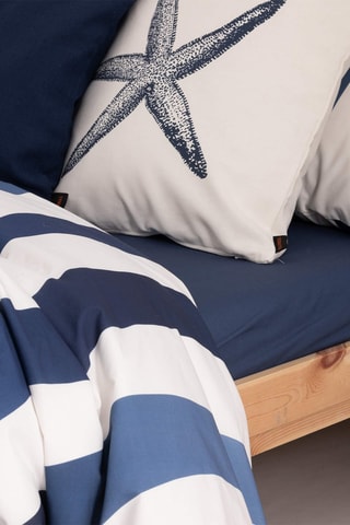 Housse de couette en satin de coton 157 fils/cm² Albir - Bleu cobalt