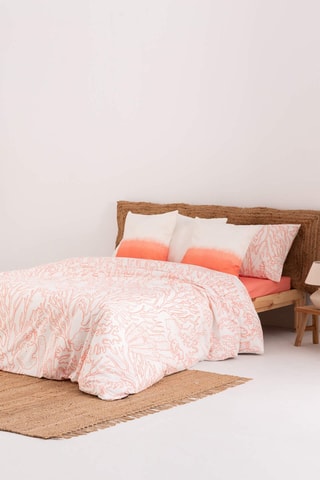 Housse de couette en satin de coton 157 fils/cm² Begur - Corail
