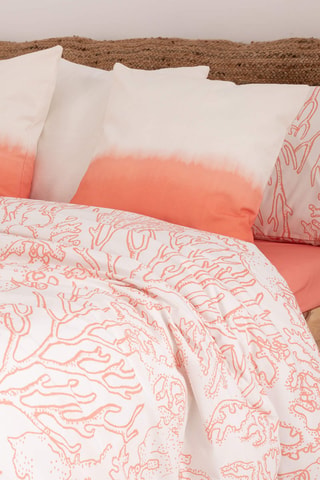 Housse de couette en satin de coton 157 fils/cm² Begur - Corail