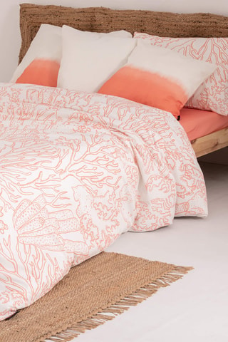 Housse de couette en satin de coton 157 fils/cm² Begur - Corail