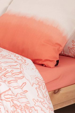 Housse de couette en satin de coton 157 fils/cm² Begur - Corail