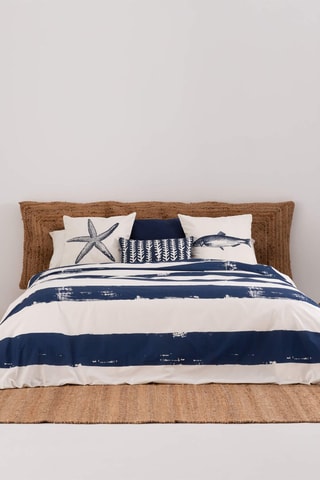 Housse de couette en satin de coton 157 fils/cm² Cambrils - Bleu cobalt