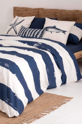 Housse de couette en satin de coton 157 fils/cm² Cambrils - Bleu cobalt