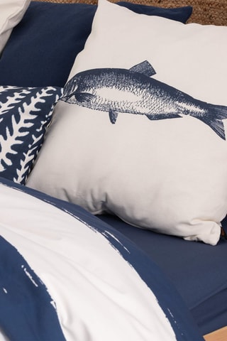 Housse de couette en satin de coton 157 fils/cm² Cambrils - Bleu cobalt