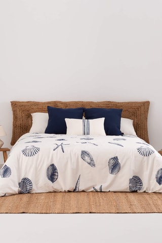 Housse de couette en satin de coton 157 fils/cm² Dénia - Bleu cobalt