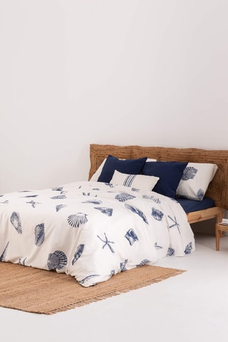 Housse de couette en satin de coton 157 fils/cm² Dénia - Bleu cobalt