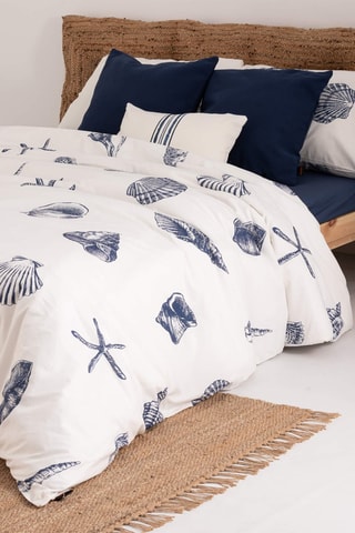 Housse de couette en satin de coton 157 fils/cm² Dénia - Bleu cobalt