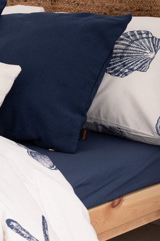 Housse de couette en satin de coton 157 fils/cm² Dénia - Bleu cobalt