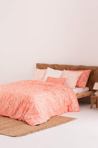 Housse de couette en satin de coton 157 fils/cm² Estarit - Corail