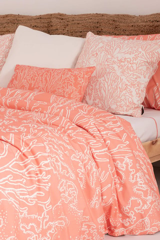 Housse de couette en satin de coton 157 fils/cm² Estarit - Corail