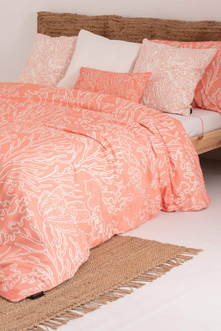 Housse de couette en satin de coton 157 fils/cm² Estarit - Corail