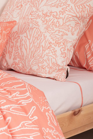 Housse de couette en satin de coton 157 fils/cm² Estarit - Corail