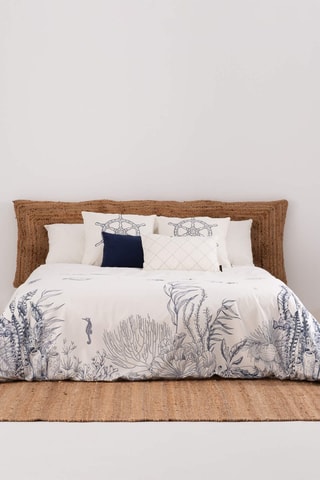 Housse de couette en satin de coton 157 fils/cm² Tamarit - Bleu cobalt