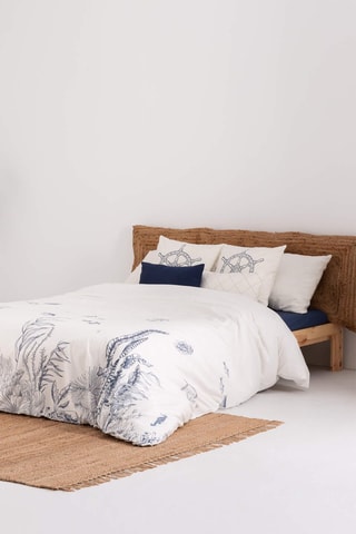 Housse de couette en satin de coton 157 fils/cm² Tamarit - Bleu cobalt