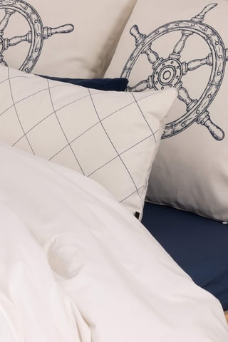 Housse de couette en satin de coton 157 fils/cm² Tamarit - Bleu cobalt
