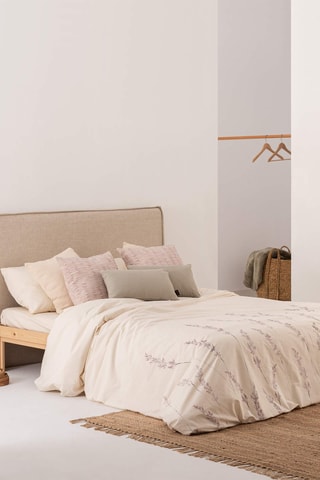 Housse de couette en satin de coton 157 fils/cm² Bacaro - Beige et mauve