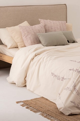 Housse de couette en satin de coton 157 fils/cm² Bacaro - Beige et mauve