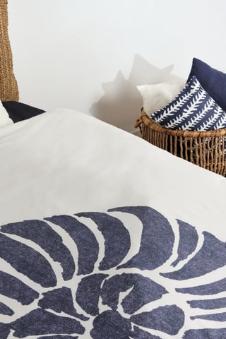 Housse de couette en coton 78 fils/cm² Nerja - Blanc et bleu