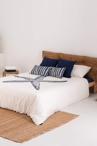 Housse de couette en satin de coton 157 fils/cm² Blanes - Bleu cobalt