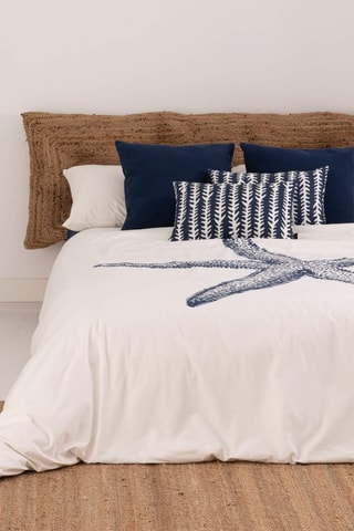 Housse de couette en satin de coton 157 fils/cm² Blanes - Bleu cobalt